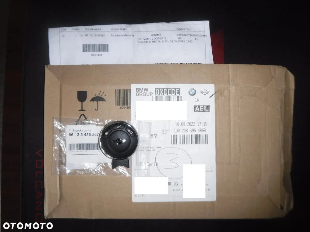 mini cooper kluczyk pilot nowy oryginał 3456367 - 3
