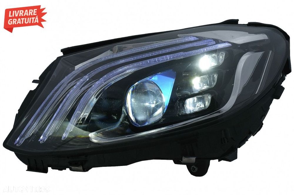 Faruri Full LED Mercedes C-Class W205 S205 (2014-2020) LHD W222 Design - 7