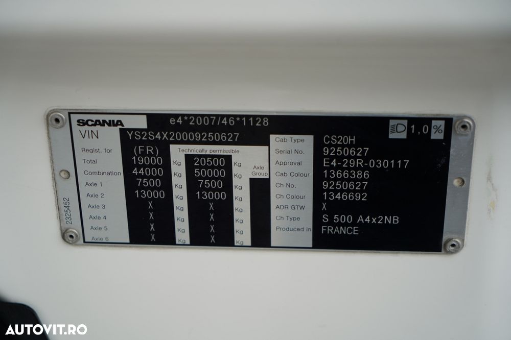 Scania S 500 / RETARDER / I-PARK COOL / REZERVORE 1.500 L / COMPLET AIRMATIC / PIELE / JANTE DIN ALIAJ / EURO 6 - 39