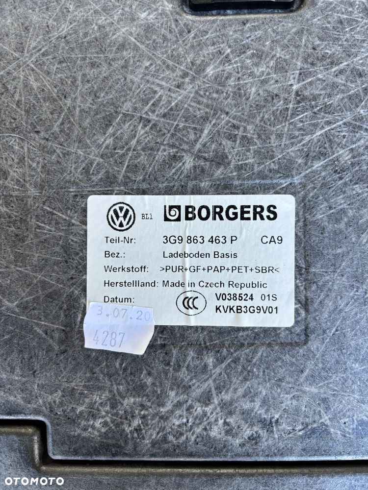 VW Passat B8 lift kombi wykładzina podłoga bagażnika 3G9863463P - 3