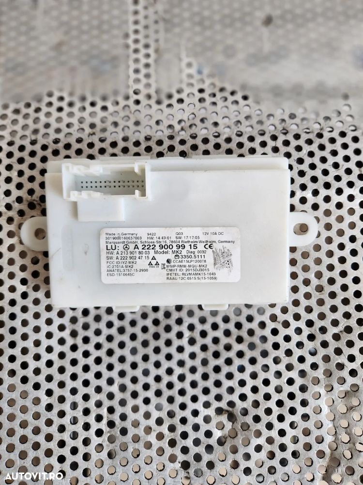 Modul Keyless Mercedes C Class E Class W205 W213 W238 W222 GLC W253 X253 Cod A2229009915 Dezmembrez Mercedes GLC X253 W253 Volan Stanga Motor 654.920 - Dezmembrari Arad - 3