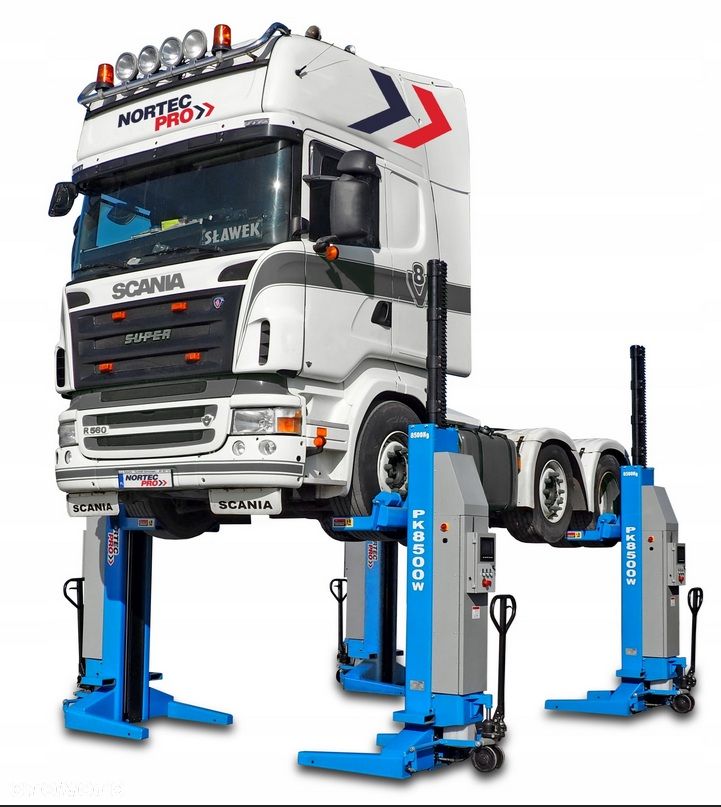 PK8500W NORTEC PRO 8,5T – Mobilny podnośnik kolumnowy do samochodów ciężarowych, autobusów i pojazdów specjalnych (zestaw 4 kolumn) - 1