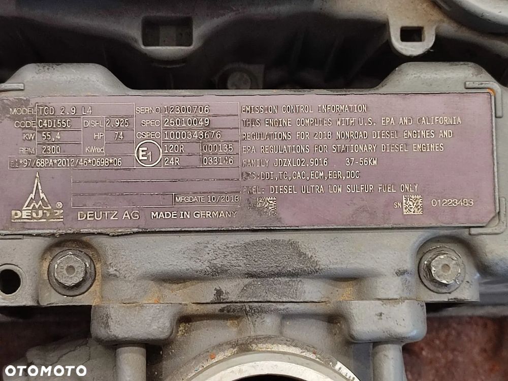 Silnik kompletny DEUTZ TCD 2.9L4 - 12