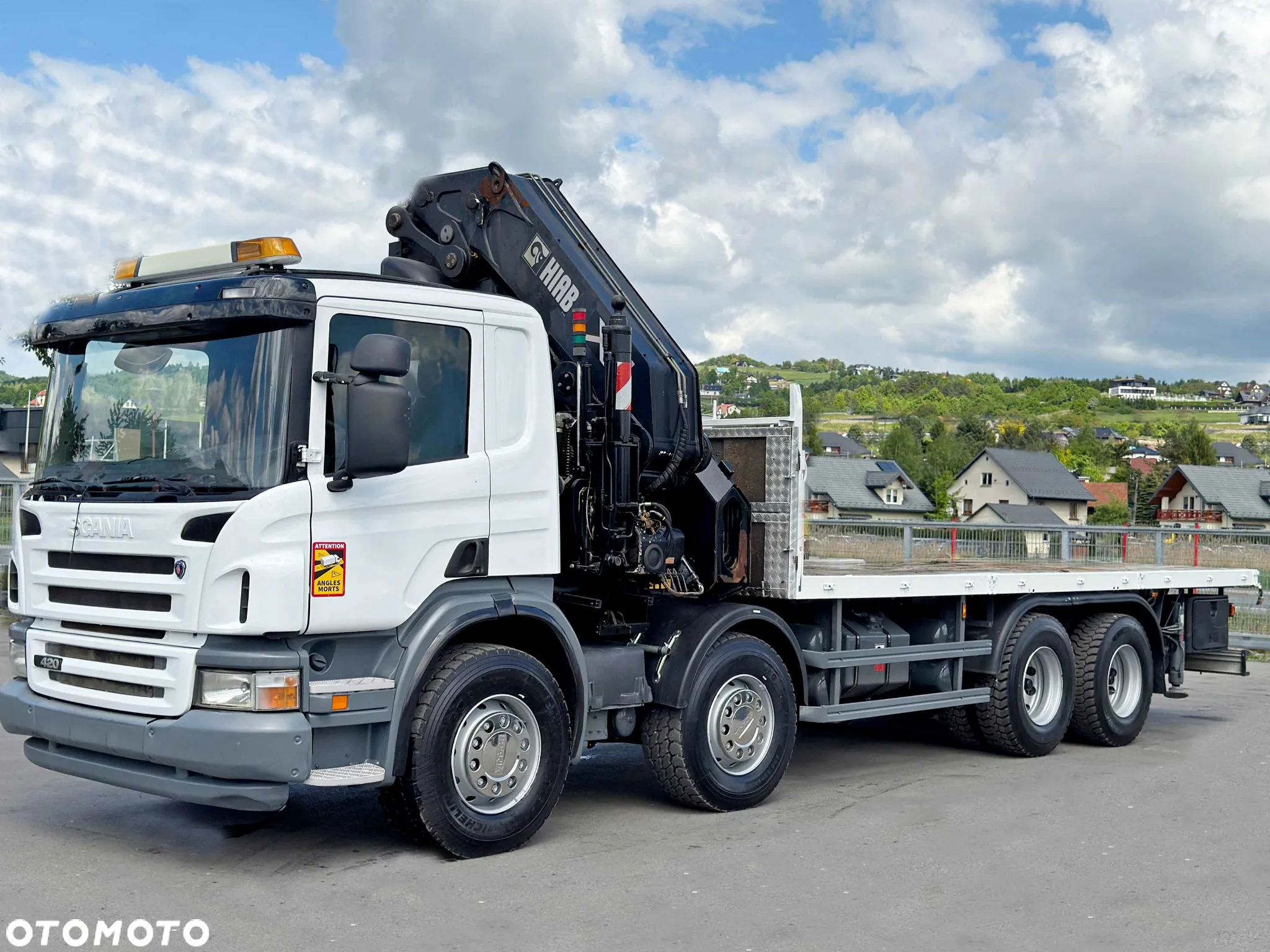 Scania P 420 * PLATFORMA 7,00 m * HIAB 600 EP - 5 + PILOT * 8x4 * STAN BDB - 4