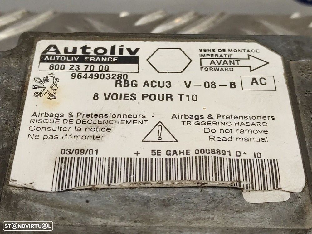 CENTRALINA AIRBAG PEUGEOT 206 FASTBACK 2001 -6002370000 - 2