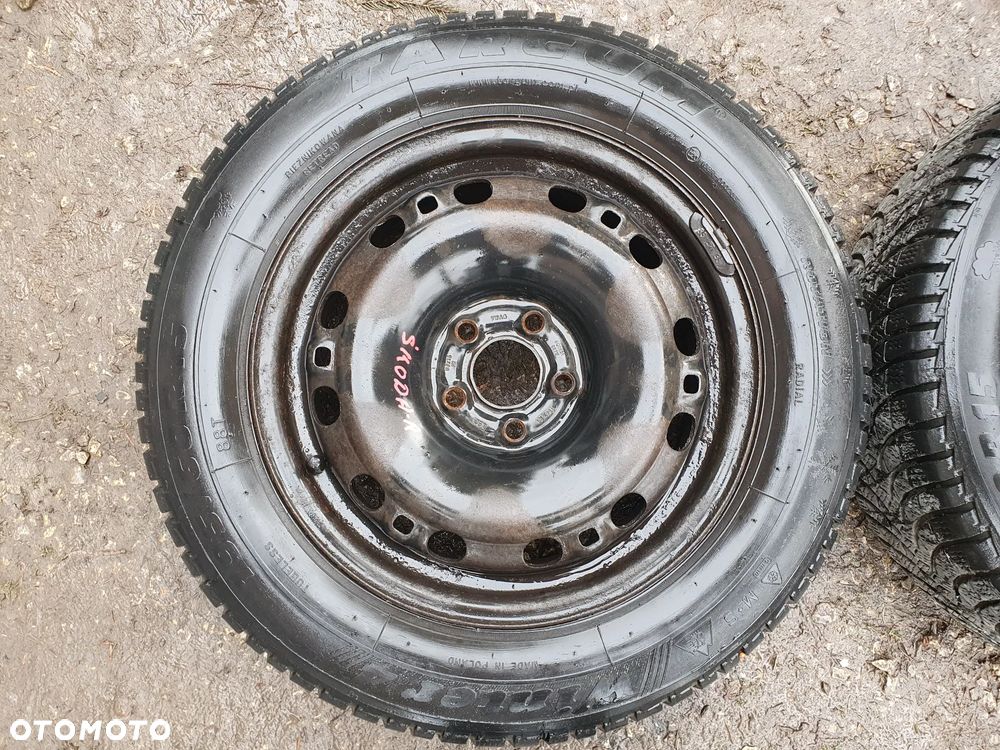 VW SEAT SKODA R15 2x KOŁO ZIMOWE / ZAPASOWE 15 6J ET43 5x100 57.1mm FELGA 6Q0601027M OPONA 195/60/R15 5.5 i 6mm 2020r POLO IV 6N IBIZA III CORDOBA II FABIA I II ROOMSTER - 2