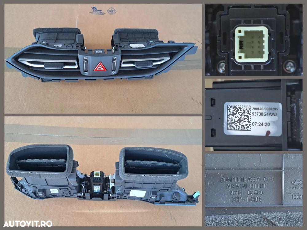 Hyundai i30 PD PDE gen 3 2017-2024 Volan Maneta stergatoare lumini Spira volan Radio Cd Butoane comanda clima Panou butoane reglaj faruri Camera video frontala Ceasuri bord Grila ventilatie Ornament trim central - 7