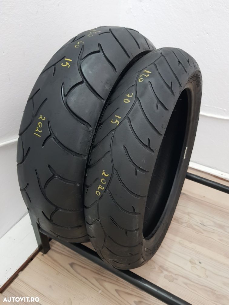 Set anvelope moto 120 70 15 cu 160 60 15 Metzeler feelfree - 1