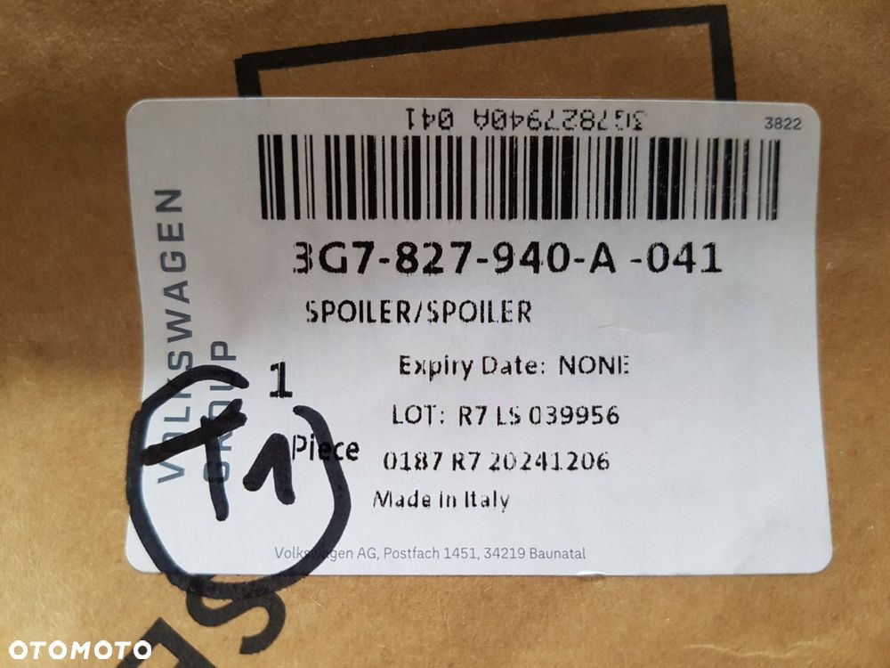 vw arteon prawa listwa nakładka na klapę tył spoiler 3g7827940a 041 - 3