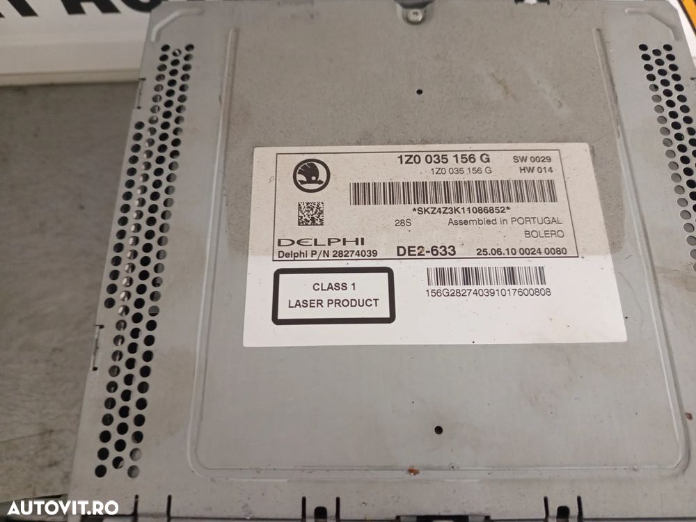 Radio CD Player Aux Auxiliar BOLERO Skoda Octavia 2 2004 - 2013 - 9