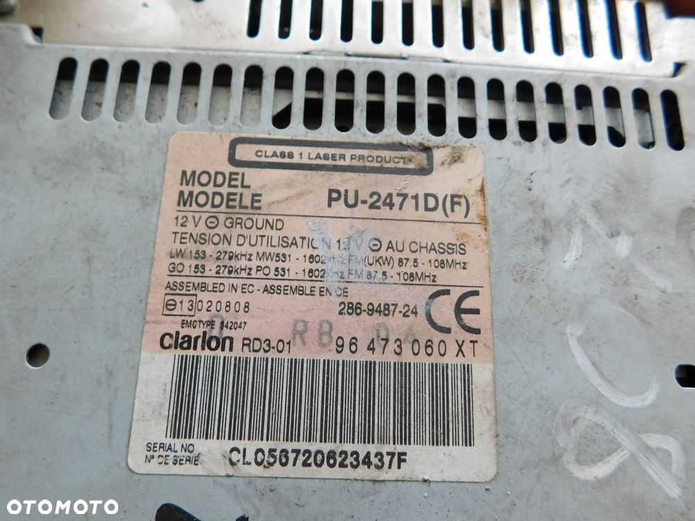 radio oryginalne CLARION CITROEN PEUGEOT 807 607 307 - 3
