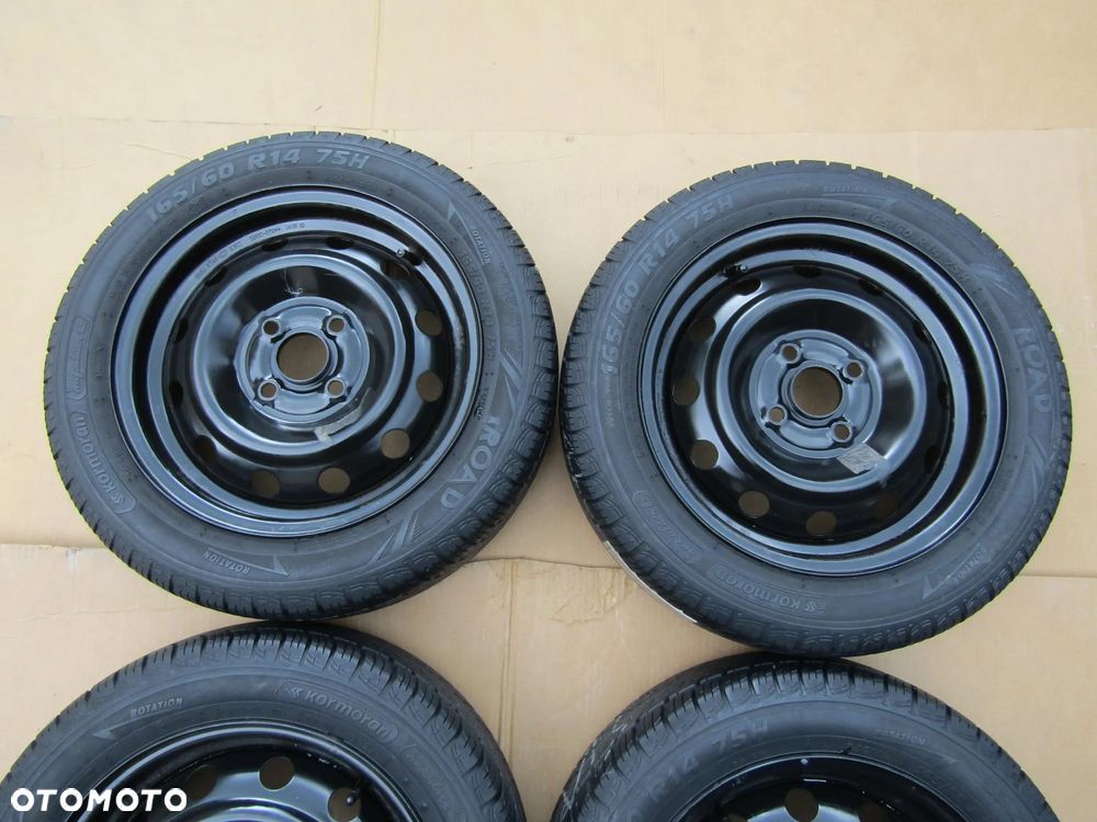 4x Felgi Stalowe Koła 14 Hyundai i10 i20 Kia Picanto I 5 j 4x100 ET46 Opony 165/60 14 Letnie - 4