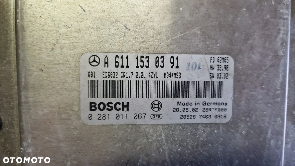 MERCEDES VITO W8 2.2CDI STEROWNIK SILNIKA A6111530391 - 2