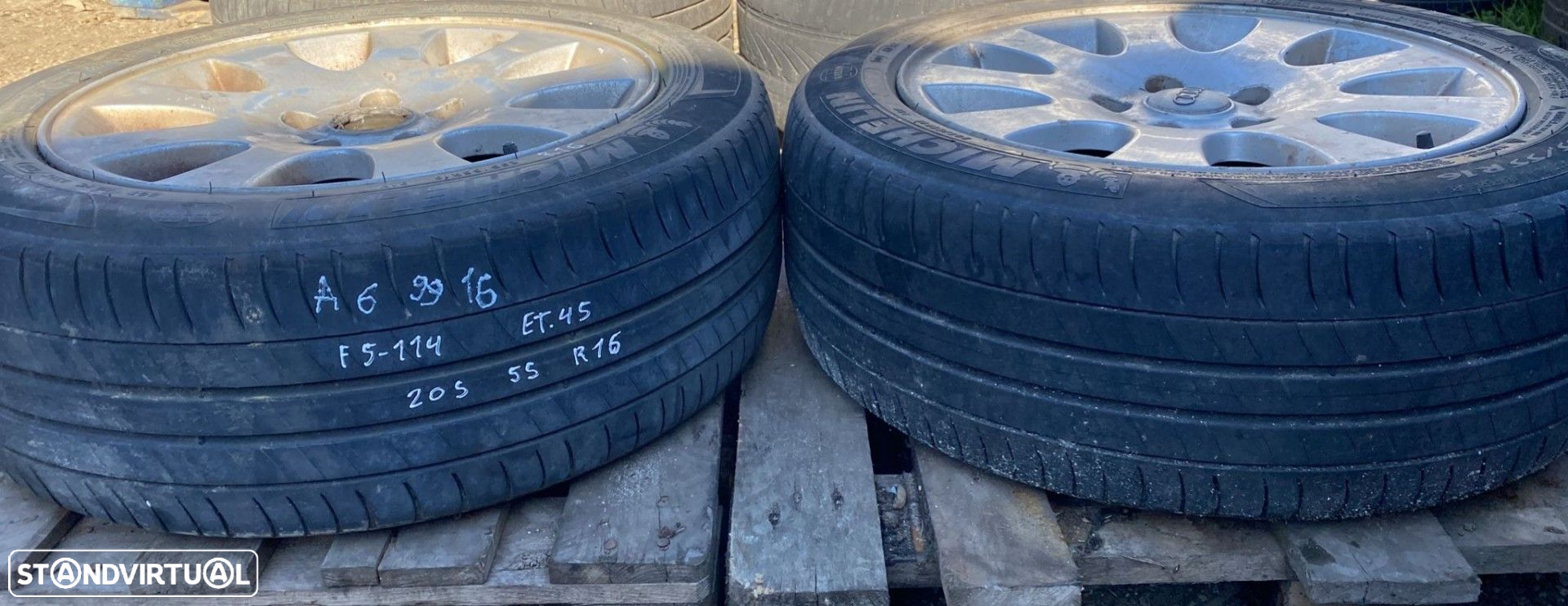 Jantes Audi R16 com pneus 205/55 furação 5x112 - 6