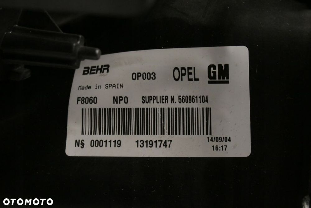 nagrzewnica dmuchawa Opel Meriva A 13191747 - 5