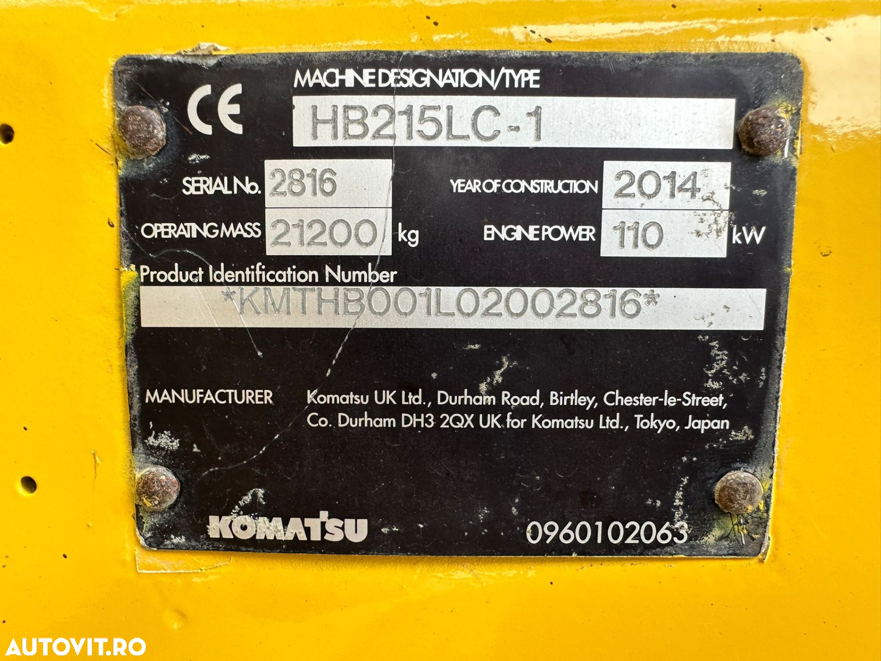 Komatsu HB215C Hybrid Excavator - 2
