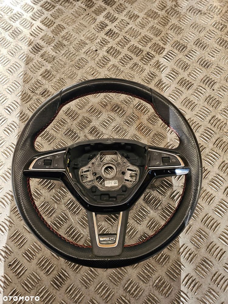 kierownica skórzana czarna skóra nić łopatki skoda octavia iii rs vrs - 1