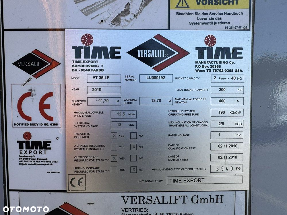 Mercedes-Benz Sprinter Zwyżka Podnośnik Koszowy VERSALIFT KLUBB ET-36-LF UDT - 11
