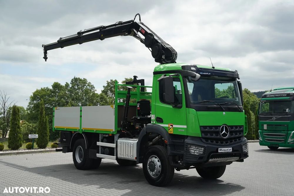 Mercedes-Benz AROCS 1835 / 4x4 / LIVRARE + HIAB 162 ES-3 HDS / RADIOCOMANDĂ / ROTATOARE / FURCĂ / EURO 6 - 8