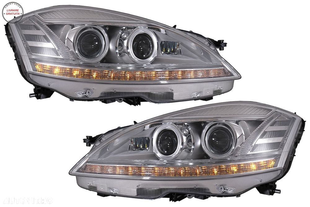 Faruri LED Mercedes Clasa S W221 (2005-2009) Facelift Look Semnalizare Dinamica Se- livrare gratuita - 6