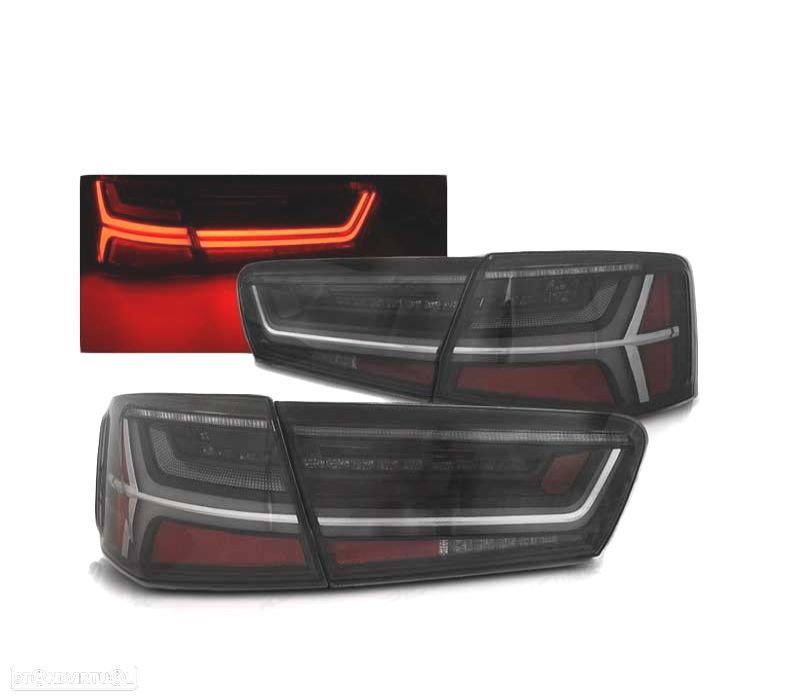 FAROLINS TRASEIROS LED PARA AUDI A6 C7 11-14 FUMADO - 1