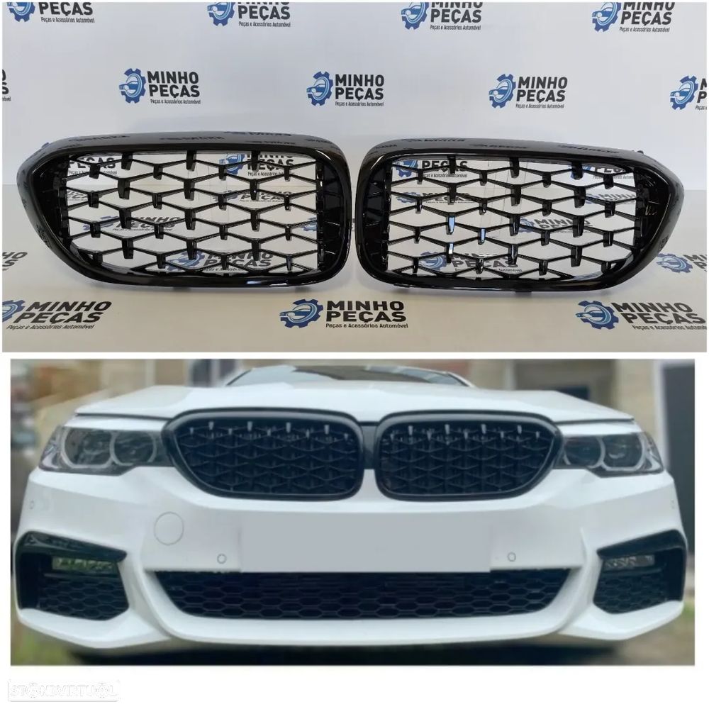 Grelhas Frontais BMW Série 5 (G30/G31) Diamond Black - 1