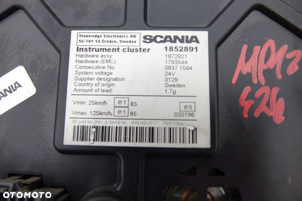 LICZNIK ZEGARY TABLICA SCANIA R 1852891 - 6