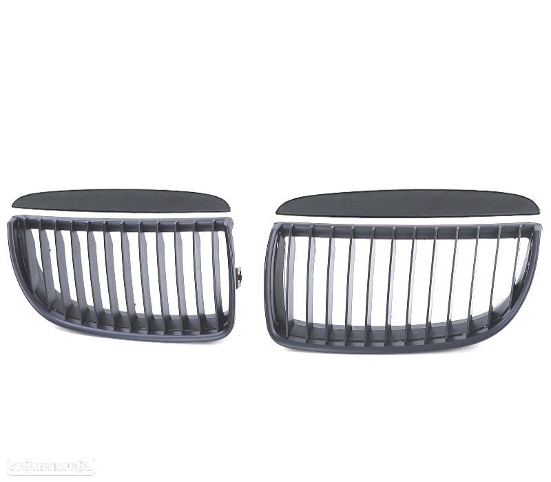 GRELHAS FRONTAIS BMW E90 E91 05-08 LOOK M PRETO MATE - 3
