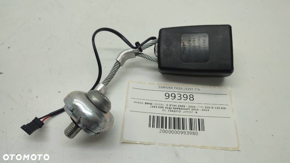 ZAPINKA PASA LEWY TYŁ BMW F10 2012 EUROPA - 2