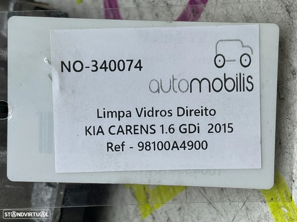 Limpa Vidros Direito KIA CARENS IV 1.6 GDi REf.  98110A4900 - 390248012  - NO. 340074 - 4