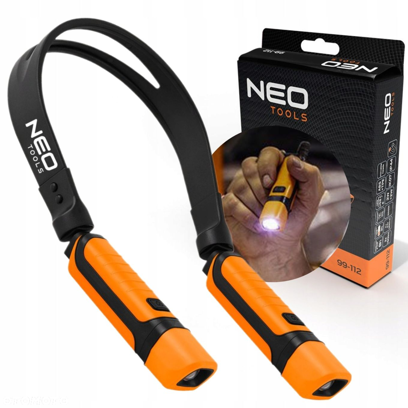 NEO LAMPA LED DO CZYTANIA 300LM LATARKA NA SZYJE AKUMULATOR USB-C 99-112 - 14
