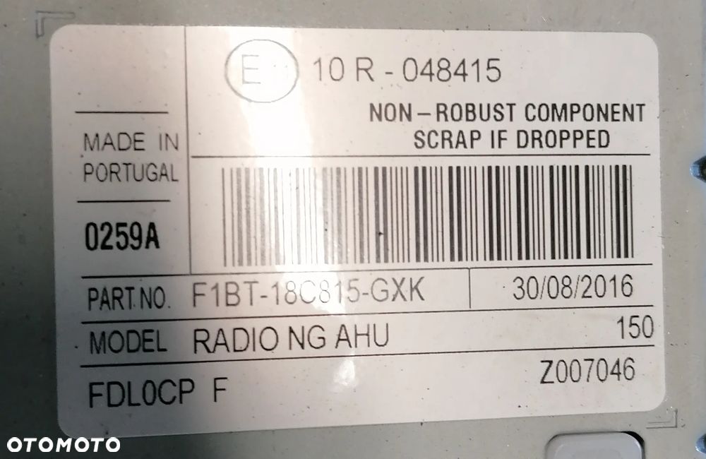 FORD B-MAX I 16r RADIO F1BT18C815GXK PANEL RADIA C1BT18K811PA - 2