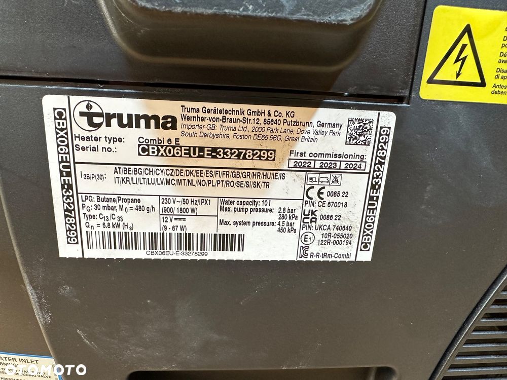 CAMPER KAMPER OGRZEWANIE TRUMA COMBI 6 E LPG GAZ - 9