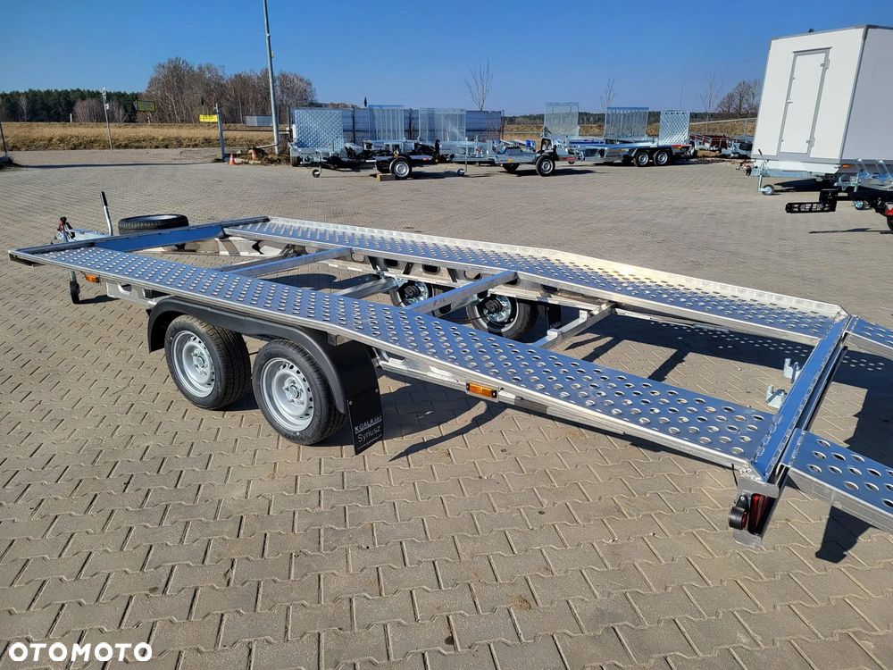 MAZZO Laweta 450x205cm DMC 2700kg raz łamana, MASA WŁASNA TYLKO 420kg, aluminiowa z najazdami i kołem zapasowym - 2