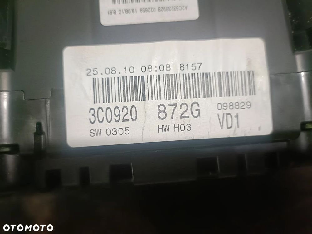 VOLKSWAGEN PASSAT B6 05-10 r. 2,0 TDI KOMBI liczniki zegary 3C0920872G + - 7