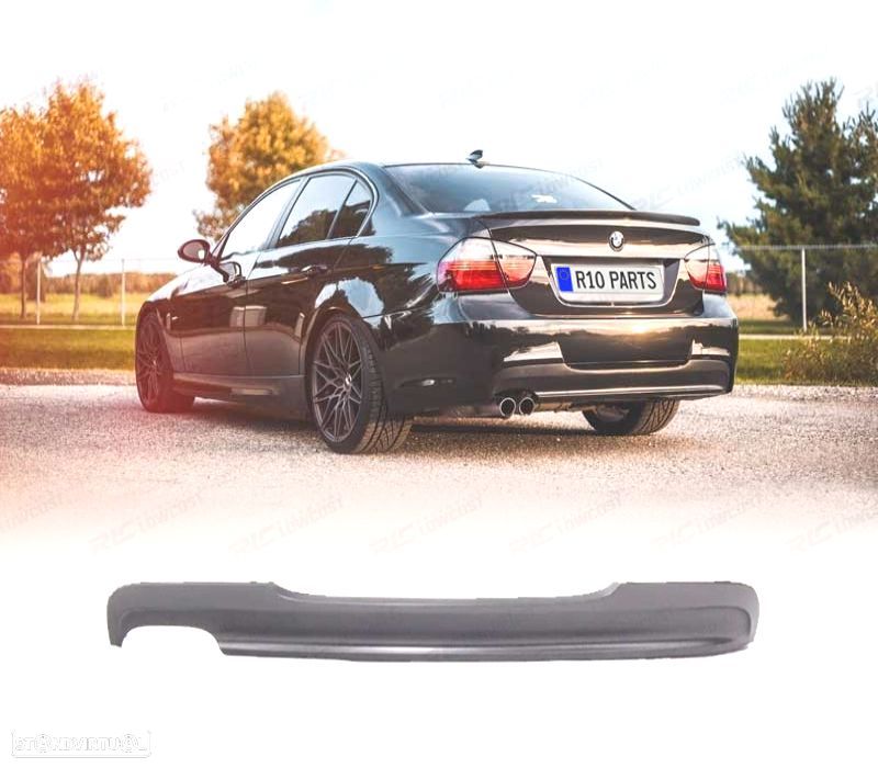 DIFUSOR BMW E90 E91 LOOK M DUPLA SAÍDA 00--- PLASTICO ABS - 1