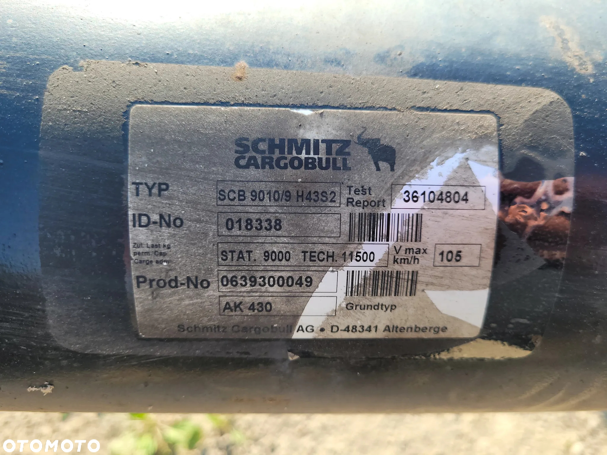 Oś osie do naczepy SCHMITZ SCB 9019/9 H43S2  AK430 - 2