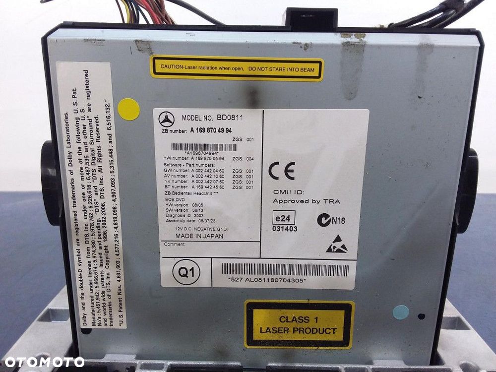 MERCEDES B W245 LIFT RADIO NAWIGACJA A1698704994 - 5