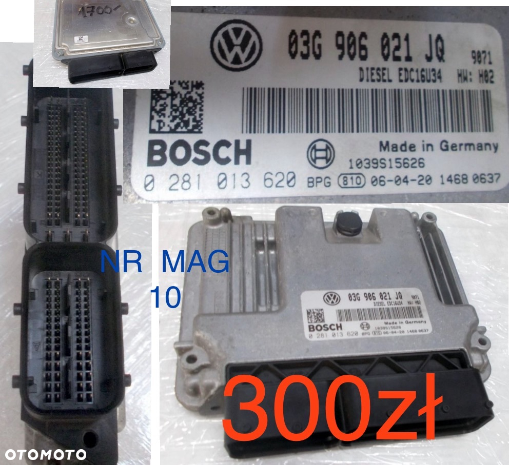 Sterownik komputer silnika Seat Leon Audi A1 1.4TFSi A3 A4 VW Golf 4 5 Bora 1.9 ARL 2.0TDI Passat B5 B6 B7 Skoda Superb Fiat Siena Palio 1.2 Mazda 6 2.2 CiTD Seat Exeo 2.0 TDi ORYGINAŁ. - 3