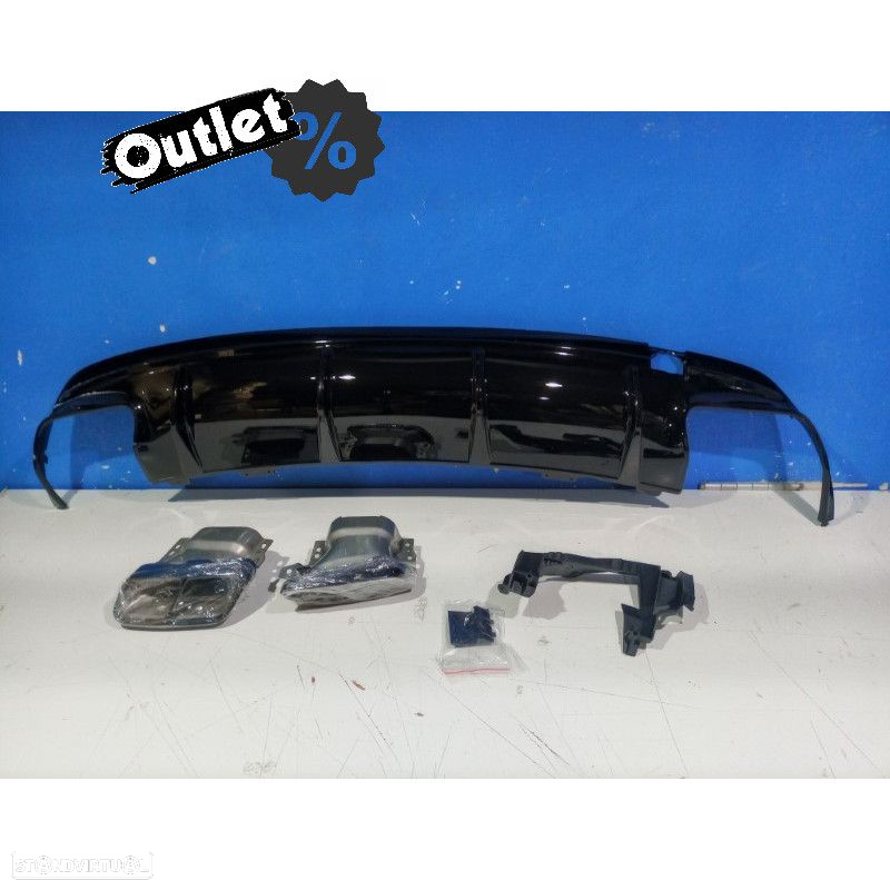C010945C1 DIFUSOR MERCEDES CLA C117 16-19 LOOK AMG PRETO BRILHANTE + PONTEIRAS E - 6