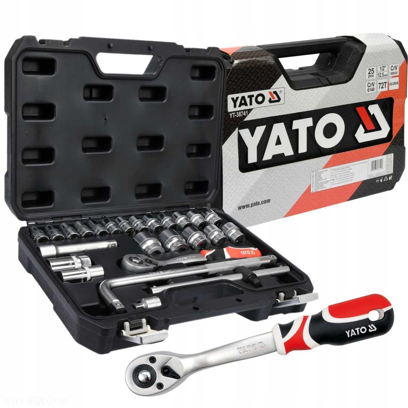 ZESTAW KLUCZY 25el KLUCZE NASADOWE YATO YT-38741 - 1