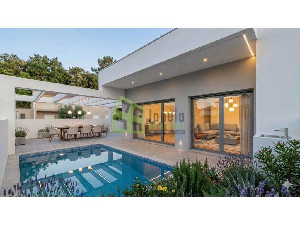 Moradia Geminada Térrea T3 com Piscina em Construção | Fernão Ferro - Grande imagem: 4/6