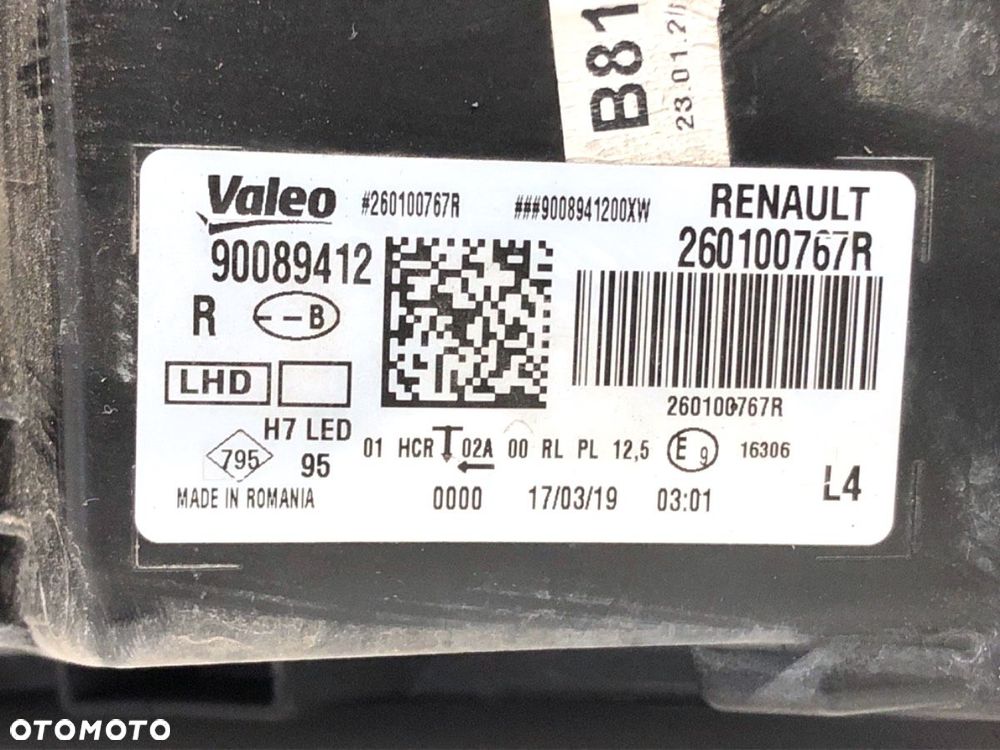 REFLEKTOR PRAWY PRZÓD XENON  RENAULT MEGANE IV sedan 2016 - 2022 1.3 TCe 140 (LVNB) 103 kW [140 KM] - 7