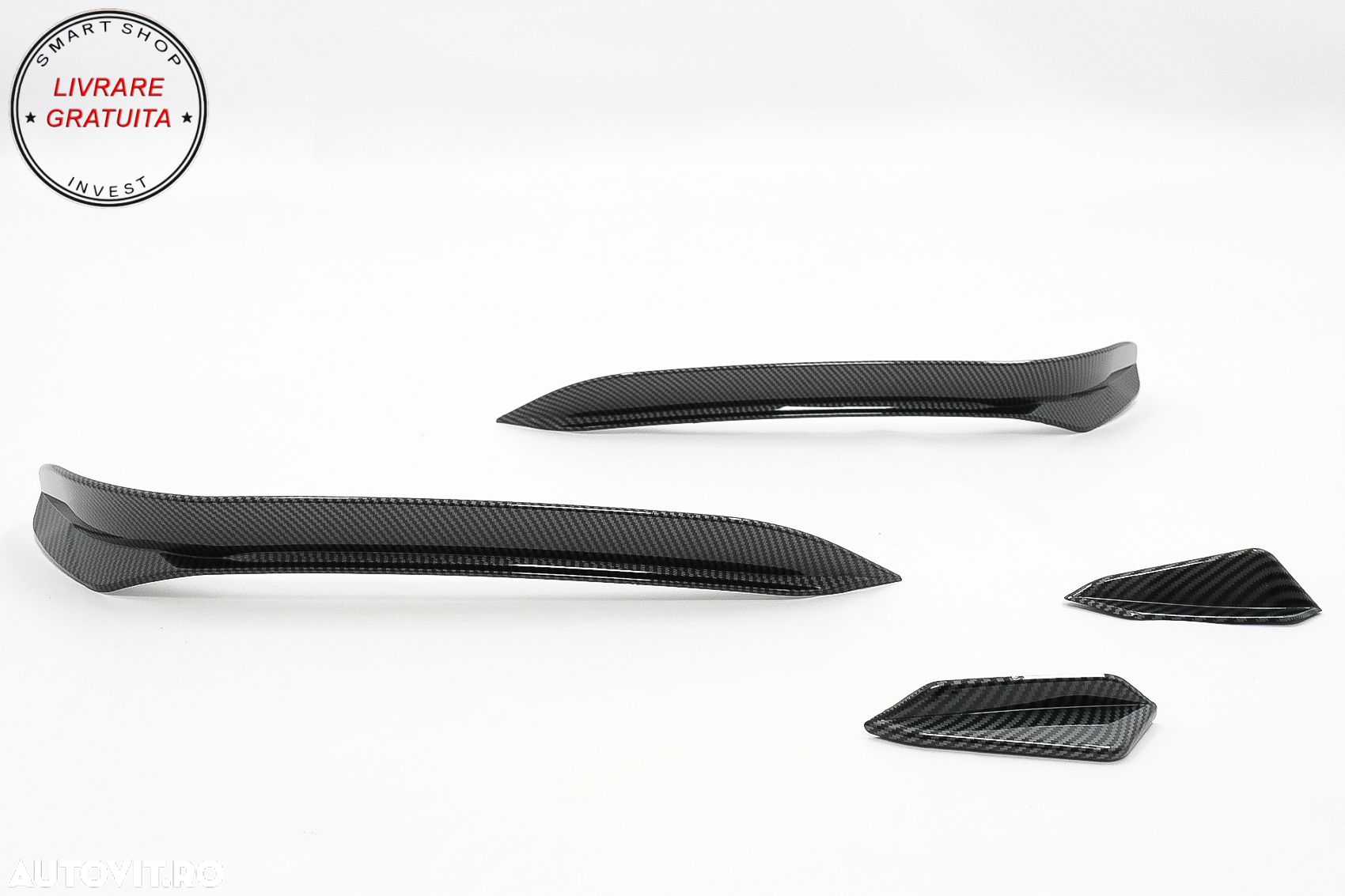 Ornamente bara fata flapsuri VW Golf 7.5 GTI 5G Hatchback (2017-2020) Carbon Look- livrare gratuita - 9