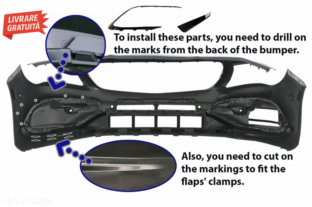 Bara Fata Compatibila cu Mercedes W117 X117 CLA (2013-2018) CLA45 Design- livrare gratuita - 6