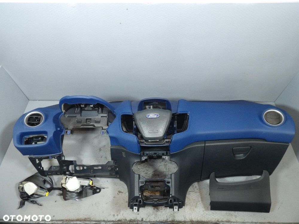 FORD FIESTA MK7 KONSOLA KOKPIT AIRBAG DESKA NIEBIESKA - 1