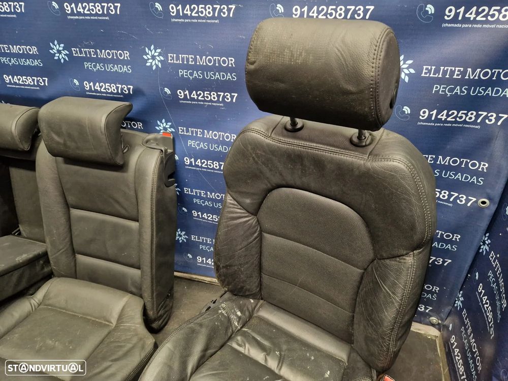 Jogo de bancos usados AUDI A4 B7 S-LINE CARRINHA PELE PRETOS AQUECIDOS - 7