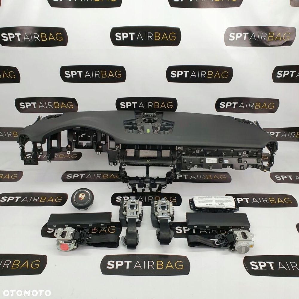 PORSCHA CAYENNE III 3 DESKA ROZDZIELCZA KONSOLA KOKPIT PULPIT PODUSZKI AIRBAG AIR BAG PASY KIT SET - 1