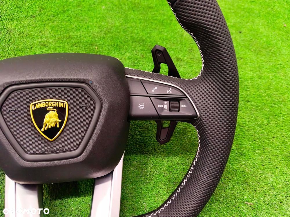 LAMBORGHINI URUS KIEROWNICA ŁOPATKI BIAŁA NIĆ PERFORACJA - 5