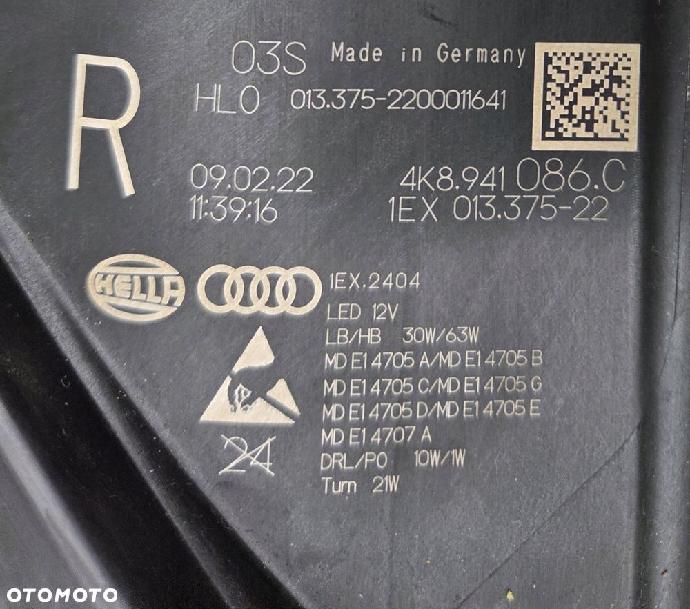 audi rs7 c8 4k lz7s przód kompletny zderzak carbon nightvision lampy laser - 13